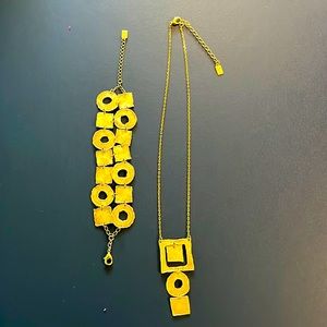 Geometric matching necklace & bracelet